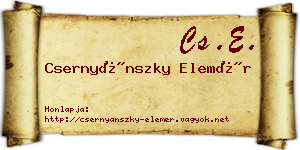 Csernyánszky Elemér névjegykártya