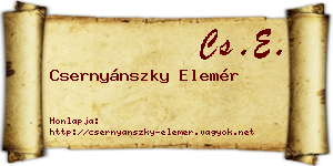 Csernyánszky Elemér névjegykártya