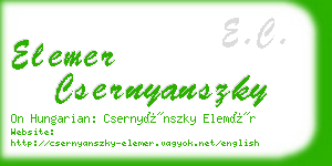 elemer csernyanszky business card